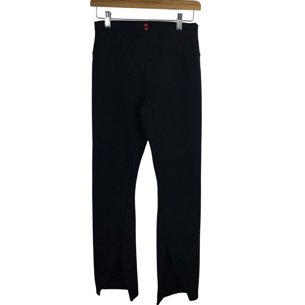 Spanax Womens Perfect Front Slit Pull-On Pant High Rise Stretch Black Size Small